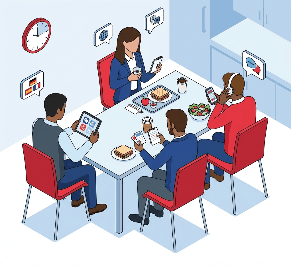 Lunchtime online ESL session on Microsoft Teams