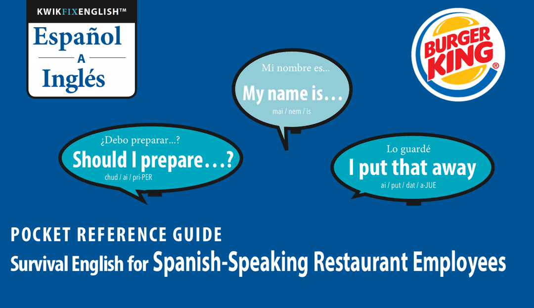 Restaurant English for Spanish Speakers booklet cover