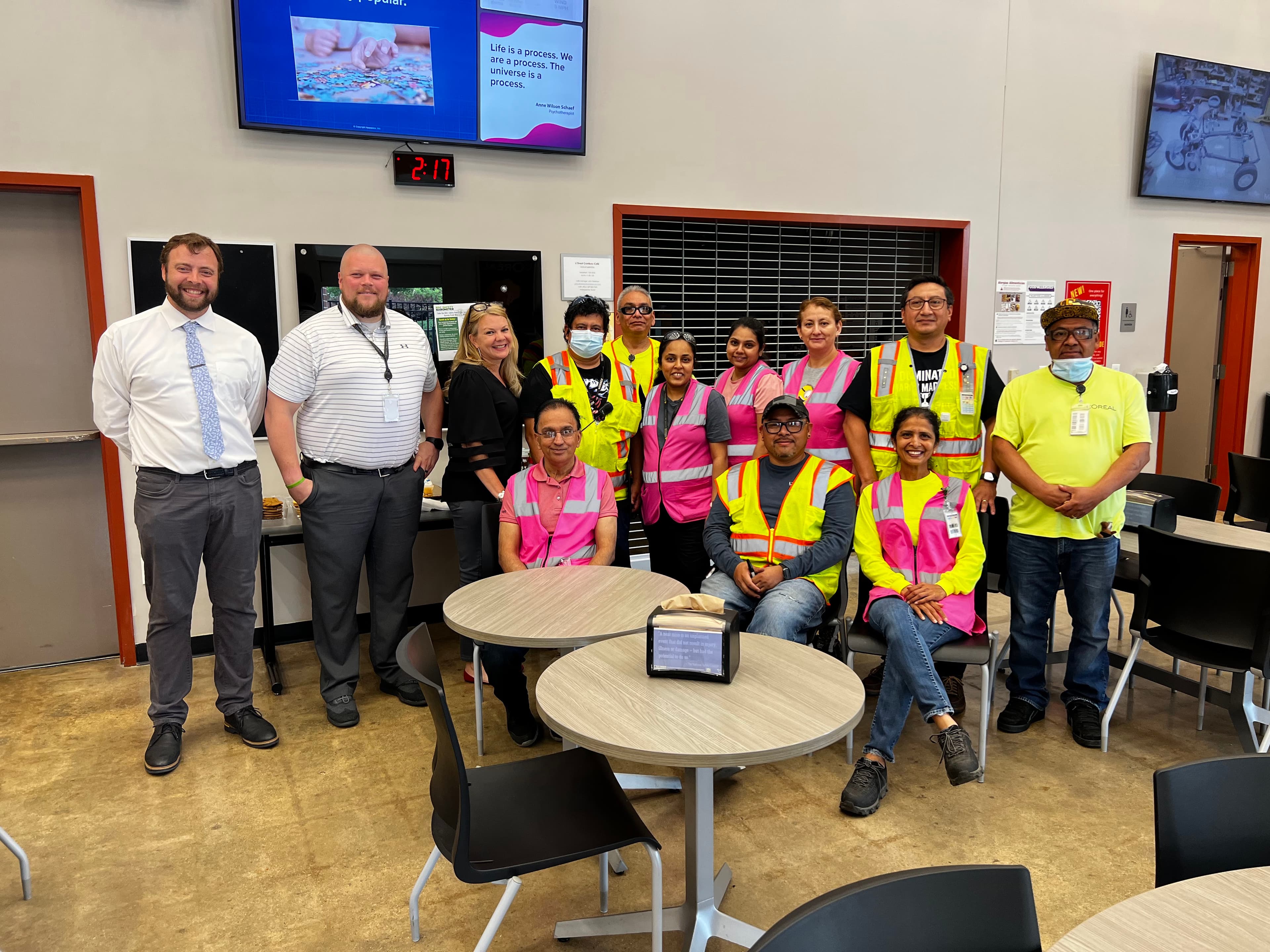 L'Oreal team participating in workplace language training