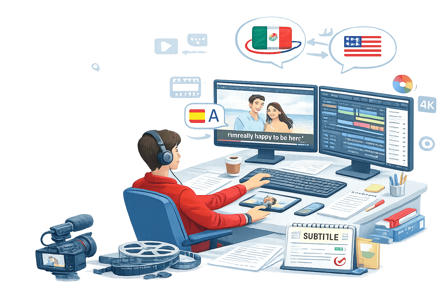 Servicios de subtitulado multilingüe